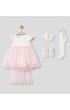 Pugi Baby Kız Bebek Şık Dantelli Mevlüt / Özel Gün Elbisesi Pembe1 Pugi Baby Kız Bebek Şık Dantelli Mevlüt / Özel Gün Elbisesi Pembe1