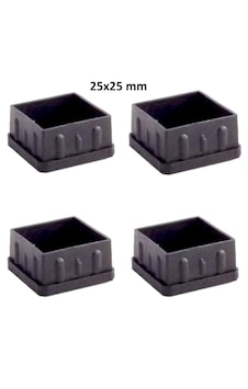 25x25 Mm Siyah Pvc Sandalye Sehpa İçe Geçen Kare Ayak Tapası Siyah Sessiz Yumuşak 4 Adet Siyah 25x25 Mm Siyah Pvc Sandalye Sehpa İçe Geçen Kare Ayak Tapası Siyah Sessiz Yumuşak 4 Adet Siyah