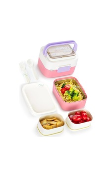 Bento 1010ml Yeni Lunchbox Serisi Çift Renk İki Katlı Bir Çelik Kaseli İki Mini Plastik Kap 16x10x11.5cm Ölçü Paslanmaz Çelik Sefer Tası Çocuk İlk Okul Yemek Kutusu Bpa Yok Özel Kutu-pembe Cok Renkli