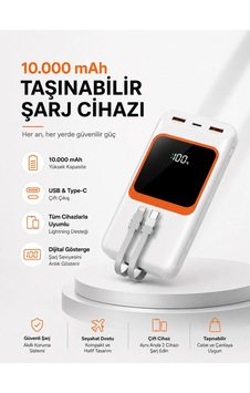 Hubrendy Tekno 10.000 Mah Bataryalı, Dijital Göstergeli Taşınabilir Powerbank Diğer Hubrendy Tekno 10.000 Mah Bataryalı, Dijital Göstergeli Taşınabilir Powerbank Diğer