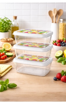 Emilahome Desenli Kapak 850 Ml 3'lü Saklama Kabı Seti Şeffaf - 868896953 Şeffaf Emilahome Desenli Kapak 850 Ml 3'lü Saklama Kabı Seti Şeffaf - 868896953 Şeffaf