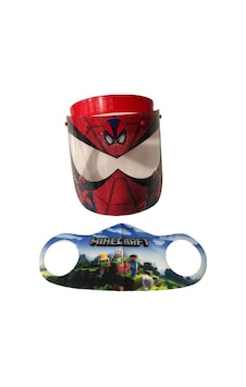 Gürbey Spiderman Baskılı Çocuk Siperlik + Minecraft Desenli Çocuk Maske Gürbey Spiderman Baskılı Çocuk Siperlik + Minecraft Desenli Çocuk Maske