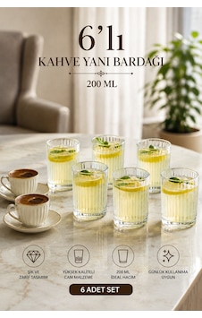 Porsima Berrak 13938 6'lı Çizgili Cam Kahve Yanı Su Bardak Seti 200 Ml Meşrubat & İkram Bardağı Şeffaf Porsima Berrak 13938 6'lı Çizgili Cam Kahve Yanı Su Bardak Seti 200 Ml Meşrubat & İkram Bardağı Şeffaf