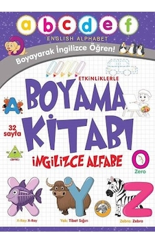 Alfabe - Etkinliklerle Boyama Kitabı İngilizce- Akıllı Zebra Alfabe - Etkinliklerle Boyama Kitabı İngilizce- Akıllı Zebra