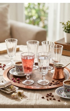 Lüks 6'lı Ayaklı Optikli Kahve Yanı Su Bardağı Seti Şeffaf Çizgili Çeyizlik Özel Sunum Cam Bardak Şeffat Lüks 6'lı Ayaklı Optikli Kahve Yanı Su Bardağı Seti Şeffaf Çizgili Çeyizlik Özel Sunum Cam Bardak Şeffat