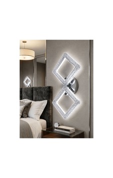 Yakamoz Model 2"li Gümüş 3 Renk Modu Kristal Salon Mutfak Yatak Çocuk Odası Aplik Yakamoz Model 2"li Gümüş 3 Renk Modu Kristal Salon Mutfak Yatak Çocuk Odası Aplik