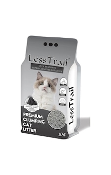 Less Trail Aktif Karbonlu Topaklaşan Bentonit Kedi Kumu 10 L