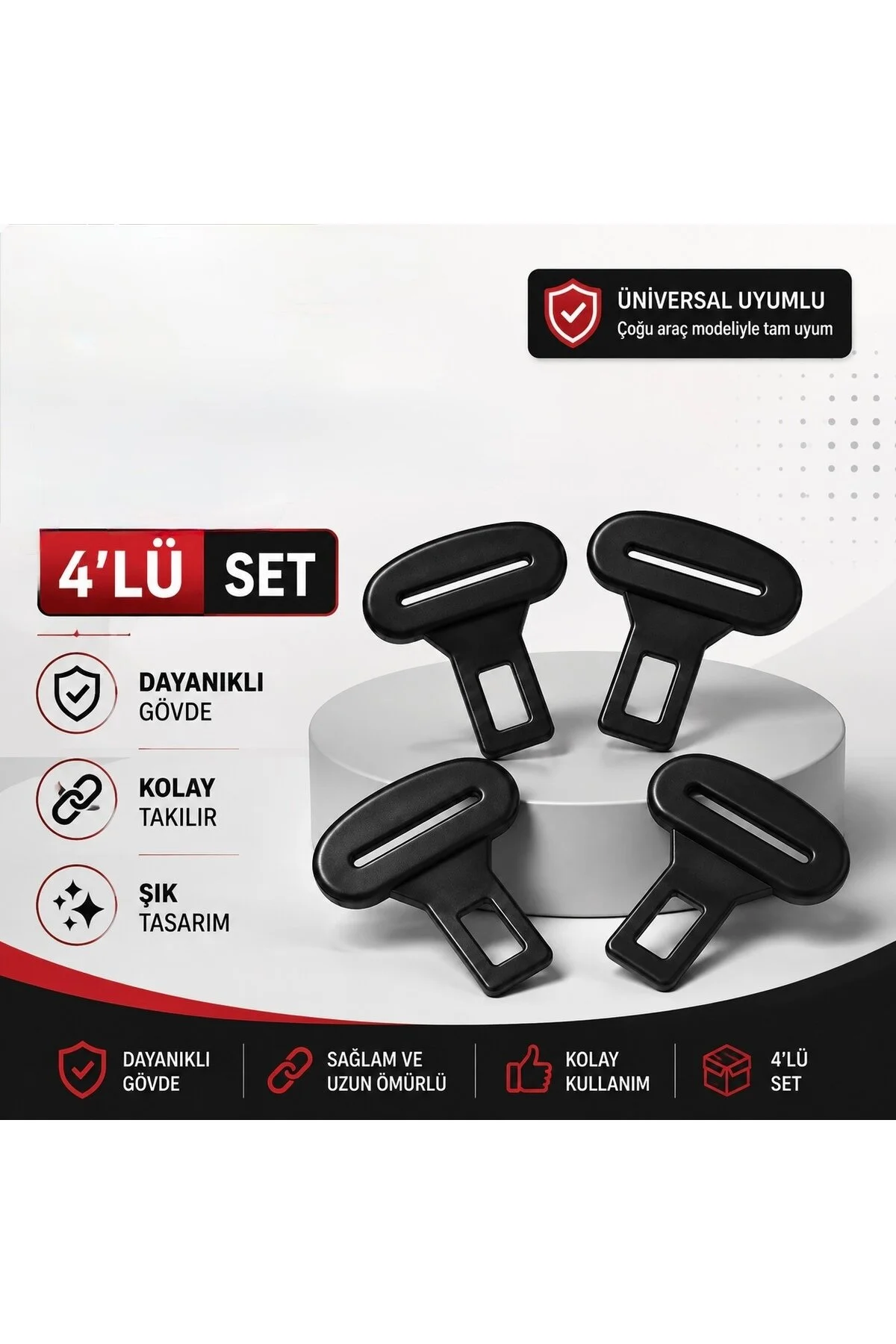 Tüm Araçlara Uyumlu Kemer Toka Koruyucu Klips 4 Lü Set Tüm Araçlara Uyumlu Kemer Toka Koruyucu Klips 4 Lü Set
