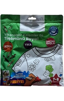 Nessiworld Kalem Hediyeli Boyanabilir Tişört 7-8 Yaş Beyaz
