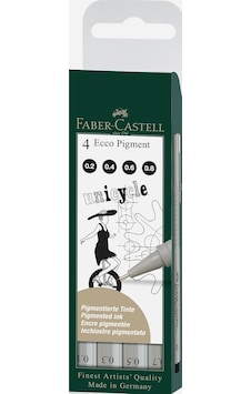 Faber-castell Pigment Çizim Kalemi Seti, 4 Lü Siyah, 0.2 / 0.4 / Çok Renkli Faber-castell Pigment Çizim Kalemi Seti, 4 Lü Siyah, 0.2 / 0.4 / Çok Renkli