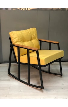 Sallanan Sandalye Tv Koltuğu Kafe-balkon-mutfak-berjer-ofis-salon Sallanır Tekli Koltuk Sarı Sallanan Sandalye Tv Koltuğu Kafe-balkon-mutfak-berjer-ofis-salon Sallanır Tekli Koltuk Sarı