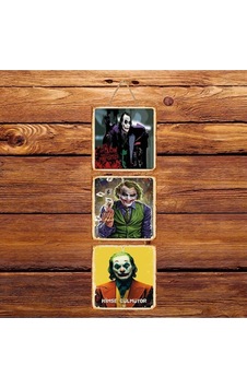 Joker Kimse Gülmüyor Üçlü Retro Ahşap Poster - Joker Kimse Gülmüyor Üçlü Retro Ahşap Poster -