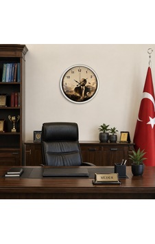 Büro Ev Ofis Dekoru İçin 40cm Beyaz Metal Ulu Önder Prestij Duvar Saati Diğer Büro Ev Ofis Dekoru İçin 40cm Beyaz Metal Ulu Önder Prestij Duvar Saati Diğer