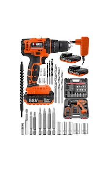 Böhrer Bh5804x Böhr 58v 5 Ah Pro Hummer Dark Orange Çift Akülü Yüksek Torq +24 Vidalama Şarjlı Matkap Set