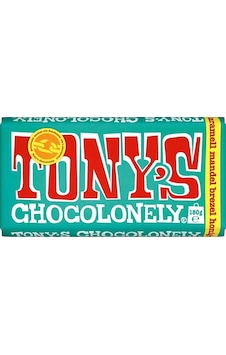Tony's Chocolonely Vollmilch Karamell Mandel Chocolate Bar 180 G Tony's Chocolonely Vollmilch Karamell Mandel Chocolate Bar 180 G