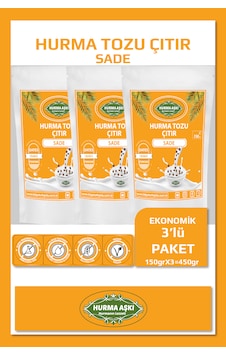 Hurma Aşkı Hurma Tozu Çıtır Sade 150grx3 450gr