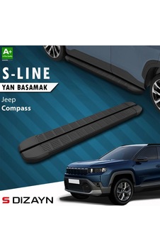 S-dizayn Jeep Compass 3 S-line Siyah Yan Basamak 193 Cm 2025 Üzeri A+ Kalite