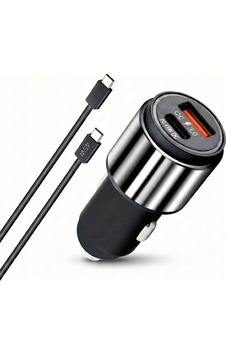 Tr 45w Type-c Kablolu Hızlı Şarj Adaptörü Araç Çakmaklık Şarj