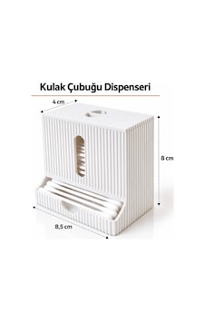 Modern Tasarım Kulak Çubuğu Dispenseri Kapaklı Banyo Makyaj Pamuk Düzenleyici Organizer - Beyaz Renkli Modern Tasarım Kulak Çubuğu Dispenseri Kapaklı Banyo Makyaj Pamuk Düzenleyici Organizer - Beyaz Renkli