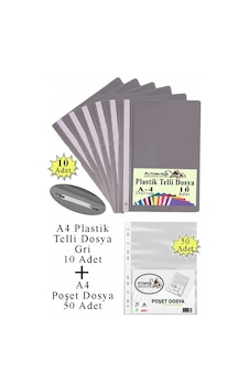Telli Dosya Plastik A4 10 Lu Ve Poşet Dosya 50 Li 1 Paket Ekonomik Kaliteli Şeffaf Kapak Telli Dosya Okul Büro Ofis Gri Telli Dosya Plastik A4 10 Lu Ve Poşet Dosya 50 Li 1 Paket Ekonomik Kaliteli Şeffaf Kapak Telli Dosya Okul Büro Ofis Gri