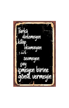 Çay Ve Kahve Temalı Retro Ahşap Poster Renkli - 515852706 Renkli