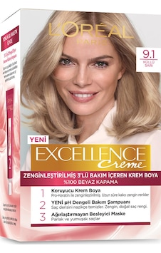 L'Oréal Paris Excellence Creme Saç Boyası - 9.1 Küllü Sarı L'Oréal Paris Excellence Creme Saç Boyası - 9.1 Küllü Sarı