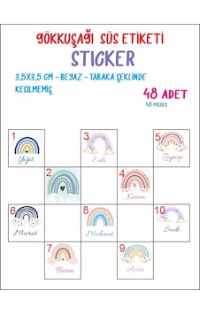 Gökkuşağı Etiket Bebek Sünnet Madlen Çikolata 48 Adet 3,5 3,5 Cm Gökkuşağı Etiket Bebek Sünnet Madlen Çikolata 48 Adet 3,5 3,5 Cm