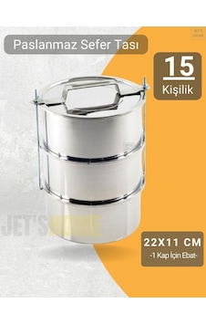 3 Lü Sefer Tası 22x11 Cm Yemek Taşıma Kabı Paslanmaz Çelik No:6 Kapasite 15 Kişilik Gri 3 Lü Sefer Tası 22x11 Cm Yemek Taşıma Kabı Paslanmaz Çelik No:6 Kapasite 15 Kişilik Gri