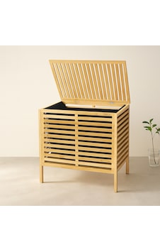 Kalın Bambu Çamaşır Sepeti 50x38x55 Cm Kumaş Torbalı Çok Renkli Kalın Bambu Çamaşır Sepeti 50x38x55 Cm Kumaş Torbalı Çok Renkli
