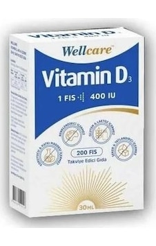 Wellcare Vitamin D3 400 IU Takviye Edici Gıda 30 ML Wellcare Vitamin D3 400 IU Takviye Edici Gıda 30 ML