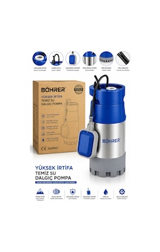 Böhrer Ba011466 Yüksek İrtifa Temiz Su Dalgıç Pompa-40m Dik 7 Ton 400m Yatay-bakır Sargılı-1.5 Hp Ba011465