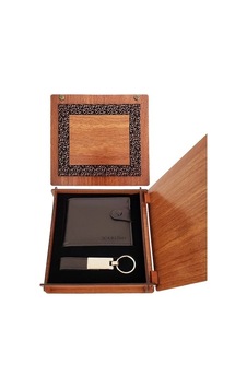 Freedom Store Deri Ahşap Kutulu Cüzdan Ve Anahtarlık Set Kahverengi Freedom Store Deri Ahşap Kutulu Cüzdan Ve Anahtarlık Set Kahverengi