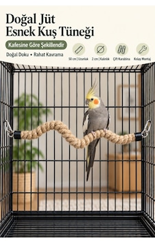 Mivra Pets Esnek Kuş Tüneği 50 Cm 2 Cm Doğal Jüt Mivra Pets Esnek Kuş Tüneği 50 Cm 2 Cm Doğal Jüt