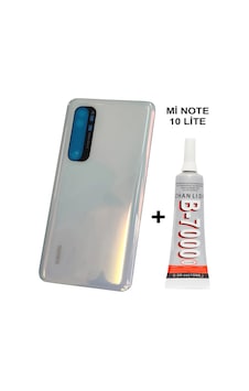 Xiaomi Mi Note 10 Lite Arka Cam Pil Batarya Kapağı Beyaz+ Yapıştı