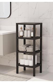 4 Katlı Çok Amaçlı Düzenleyici Raf Ünitesi Plastik Kitaplık, Banyo, Mutfak,, Depolama Ve Saklama Rafı Siyah 4 Katlı Çok Amaçlı Düzenleyici Raf Ünitesi Plastik Kitaplık, Banyo, Mutfak,, Depolama Ve Saklama Rafı Siyah