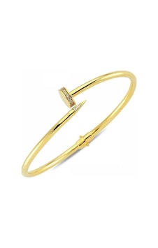 Sembolgold- Altın Çivi Kelepçe Swarovski Taşlı Klpç-256