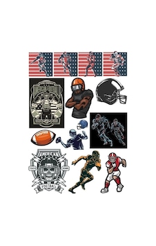 Amerikan Futbolu Sticker Set 15 Parça Telefon, Tablet, Defter, Laptop Sticker Amerikan Futbolu Sticker Set 15 Parça Telefon, Tablet, Defter, Laptop Sticker