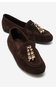 Luvi Shoes Nowell Kahverengi Süet Hakiki Deri Metal Fiyonklu Kadın Loafer Ayakkabı Luvi Shoes Nowell Kahverengi Süet Hakiki Deri Metal Fiyonklu Kadın Loafer Ayakkabı