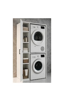 Sera Çamaşır Makinesi Ve Kurutma Makinesi Kabini Banyo Düzenleyici Dolabı Beyaz Sera Çamaşır Makinesi Ve Kurutma Makinesi Kabini Banyo Düzenleyici Dolabı Beyaz