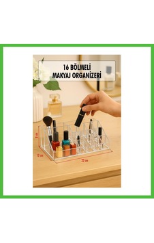 Vaveni Şeffaf 16 Bölmeli Makyaj Organizeri Düzenleyici 12 22 8 Cm Arz Vaveni Şeffaf 16 Bölmeli Makyaj Organizeri Düzenleyici 12 22 8 Cm Arz