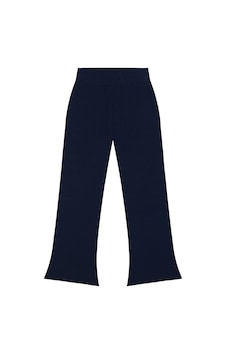 Antebies Lacivert Beli Lastikli İspanyol Paça Triko Kız Çocuk Tayt Renkli