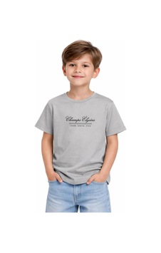 Yale Kids 8-12 Yaş Erkek Çocuk Tişört Açık Gri