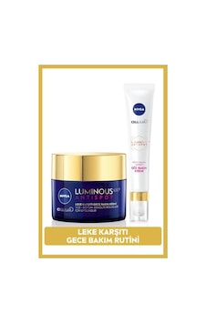 Nivea Luminous630 Leke Karşıtı Gece Bakım Kremi 50 ML + Aydınlatıcı Koyu Leke Karşıtı Göz Bakım Kremi 15 ML Nivea Luminous630 Leke Karşıtı Gece Bakım Kremi 50 ML + Aydınlatıcı Koyu Leke Karşıtı Göz Bakım Kremi 15 ML