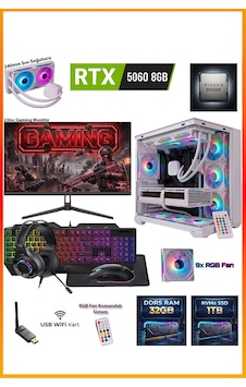 Ga-deluxe Beyaz Geforce Rtx 5060 Amd Ryzen 9 9900x 32 Gb 1 Tb Ssd 23.8 Inç Monitörlü Set Masaüstü Oyuncu Bilgisayarı Cm5060ws2332gb Ga-deluxe Beyaz Geforce Rtx 5060 Amd Ryzen 9 9900x 32 Gb 1 Tb Ssd 23.8 Inç Monitörlü Set Masaüstü Oyuncu Bilgisayarı Cm5060ws2332gb