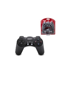 Joypad - Gamepad Siyah Oyun Kolu Usb Kablo 13 Düğme - 8 Yön Tetikleyici 1.5mt Kablo