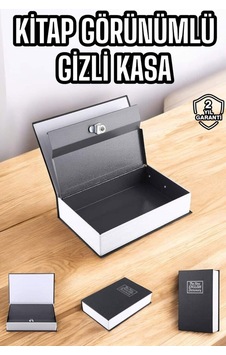 Gizli Kasa İngilizce Sözlüğü Kitap Görünümlü Anahtarlı Gizli Mini Çelik K - Hs08378183-9