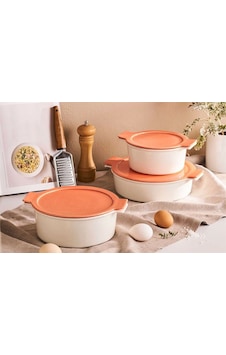 Porland Cookland Isıya Dayanıklı Turuncu Tencere Takımı 6 Parça Porland Cookland Isıya Dayanıklı Turuncu Tencere Takımı 6 Parça