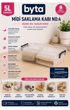 5 L Kilitli Kapaklı Çok Amaçlı Saklama Kutusu Şeffaf Plastik Organizer Kutu Şeffaf 5 L Kilitli Kapaklı Çok Amaçlı Saklama Kutusu Şeffaf Plastik Organizer Kutu Şeffaf