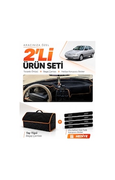 Lada Vega 1995-2007 Uyumlu Torpido Örtüsü + Tay Tüyü Bagaj Çantası + Sticker - Siyah Kahverengi Lada Vega 1995-2007 Uyumlu Torpido Örtüsü + Tay Tüyü Bagaj Çantası + Sticker - Siyah Kahverengi