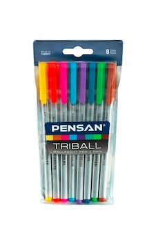 Pensan Triball Renkli 8'li Vakumlu Tükenmez Kalem Seti 1003 Pensan Triball Renkli 8'li Vakumlu Tükenmez Kalem Seti 1003